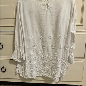 White Embroidered Women's Top